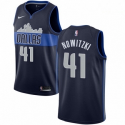 Mens Nike Dallas Mavericks 41 Dirk Nowitzki Swingman Navy Blue NBA Jersey Statement Edition