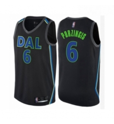 Womens Dallas Mavericks 6 Kristaps Porzingis Swingman Black Basketball Jersey City Edition 