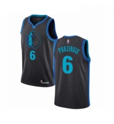 Womens Dallas Mavericks 6 Kristaps Porzingis Swingman Charcoal Basketball Jersey City Edition 