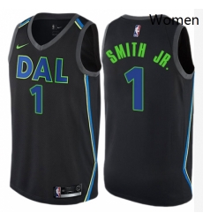 Womens Nike Dallas Mavericks 1 Dennis Smith Jr Swingman Black NBA Jersey City Edition