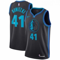 Womens Nike Dallas Mavericks 41 Dirk Nowitzki Swingman Charcoal NBA Jersey City Edition