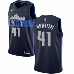 Womens Nike Dallas Mavericks 41 Dirk Nowitzki Swingman Navy Blue NBA Jersey Statement Edition