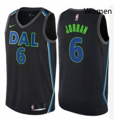 Womens Nike Dallas Mavericks 6 DeAndre Jordan Swingman Black NBA Jersey City Edition 