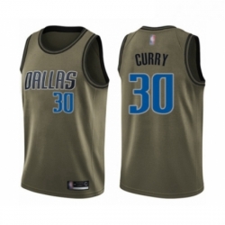 Youth Dallas Mavericks 30 Seth Curry Swingman Green Salute to Service Basketball Jersey 