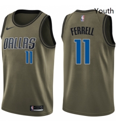 Youth Nike Dallas Mavericks 11 Yogi Ferrell Swingman Green Salute to Service NBA Jersey 