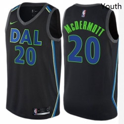 Youth Nike Dallas Mavericks 20 Doug McDermott Swingman Black NBA Jersey City Edition 