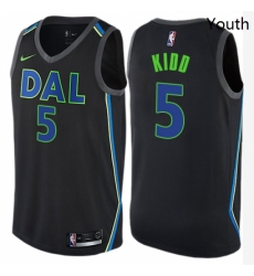 Youth Nike Dallas Mavericks 5 Jason Kidd Swingman Black NBA Jersey City Edition