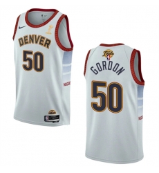 Men Denver Nuggets 50 Aaron Gordon White 2023 Finals Champions Icon Edition Stitched Basketball Jersey