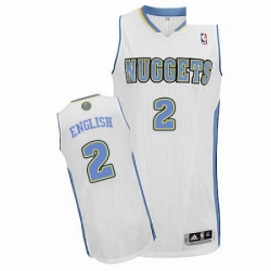 Mens Adidas Denver Nuggets 2 Alex English Authentic White Home NBA Jersey