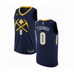 Mens Nike Denver Nuggets 0 Isaiah Thomas Swingman Navy Blue NBA Jersey City Edition 