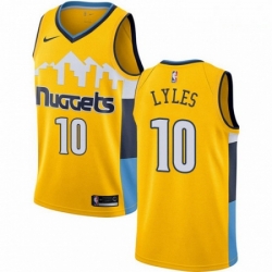 Mens Nike Denver Nuggets 10 Trey Lyles Authentic Gold Alternate NBA Jersey Statement Edition 