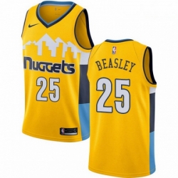 Mens Nike Denver Nuggets 25 Malik Beasley Authentic Gold Alternate NBA Jersey Statement Edition