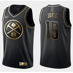 Nuggets #15 Nikola Jokic Black Gold Basketball Swingman Limited Edition Jersey