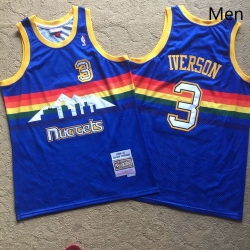 Nuggets 3 Allen Iverson Blue 2006 07 Hardwood Classics Swingman Jersey