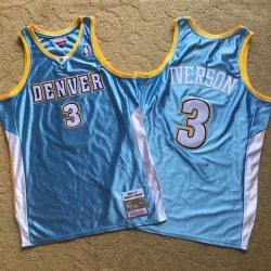 Nuggets 3 Allen Iverson Light Blue 2006 07 Hardwood Classics Swingman Jersey