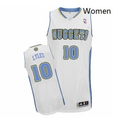 Womens Adidas Denver Nuggets 10 Trey Lyles Authentic White Home NBA Jersey 