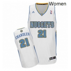 Womens Adidas Denver Nuggets 21 Wilson Chandler Swingman White Home NBA Jersey