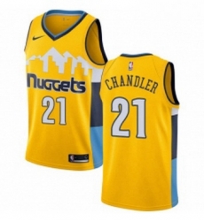 Womens Nike Denver Nuggets 21 Wilson Chandler Swingman Gold Alternate NBA Jersey Statement Edition