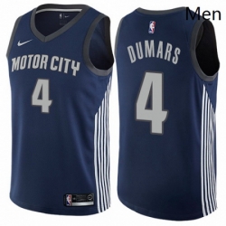 Mens Nike Detroit Pistons 4 Joe Dumars Authentic Navy Blue NBA Jersey City Edition