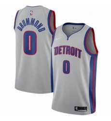 Womens Nike Detroit Pistons 0 Andre Drummond Swingman Silver NBA Jersey Statement Edition