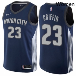 Womens Nike Detroit Pistons 23 Blake Griffin Swingman Navy Blue NBA Jersey City Edition 