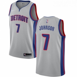 Womens Nike Detroit Pistons 7 Stanley Johnson Authentic Silver NBA Jersey Statement Edition