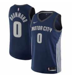 Youth Nike Detroit Pistons 0 Andre Drummond Swingman Navy Blue NBA Jersey City Edition