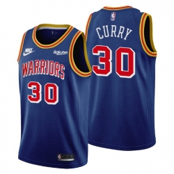 Men Golden State Warriors 30 Stephen Curry Men Nike Releases Classic Edition NBA 75th Anniversary Jersey Blue