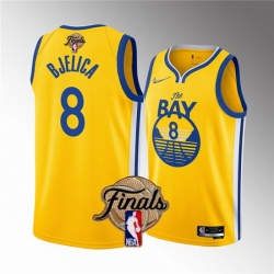 Men Golden State Warriors 8 Nemanja Bjelica 2022 Yellow NBA Finals Stitched Jersey