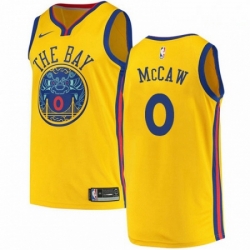 Mens Nike Golden State Warriors 0 Patrick McCaw Swingman Gold NBA Jersey City Edition 