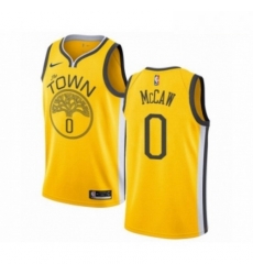 Mens Nike Golden State Warriors 0 Patrick McCaw Yellow Swingman Jersey Earned Edition 