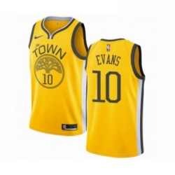 Mens Nike Golden State Warriors 10 Jacob Evans Yellow Swingman Jersey Earned Editio