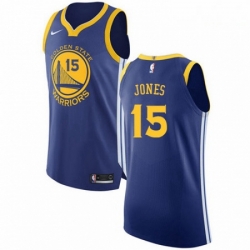 Mens Nike Golden State Warriors 15 Damian Jones Authentic Royal Blue Road NBA Jersey Icon Edition