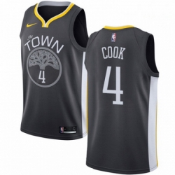 Mens Nike Golden State Warriors 4 Quinn Cook Swingman Black NBA Jersey Statement Edition 