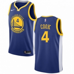 Mens Nike Golden State Warriors 4 Quinn Cook Swingman Royal Blue NBA Jersey Icon Edition 