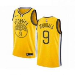 Mens Nike Golden State Warriors 9 Andre Iguodala Yellow Swingman Jersey Earned Edition