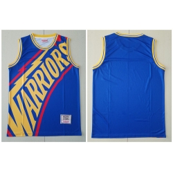 Warriors Big Face Blue Hardwood Classics Swingman Jersey