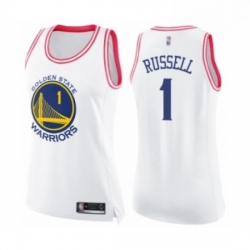 Womens Golden State Warriors 1 DAngelo Russell Swingman White Pink Fashion Basketball Jersey 