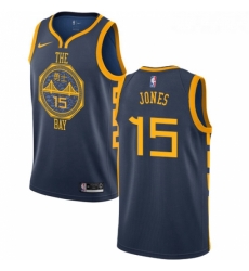 Womens Nike Golden State Warriors 15 Damian Jones Swingman Navy Blue NBA Jersey City Edition