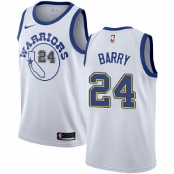 Womens Nike Golden State Warriors 24 Rick Barry Swingman White Hardwood Classics NBA Jersey