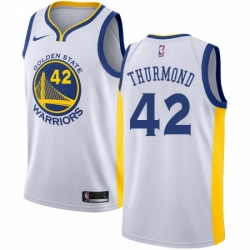 Womens Nike Golden State Warriors 42 Nate Thurmond Swingman White Home NBA Jersey Association Edition 