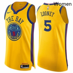 Womens Nike Golden State Warriors 5 Kevon Looney Swingman Gold NBA Jersey City Edition