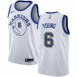 Womens Nike Golden State Warriors 6 Nick Young Swingman White Hardwood Classics NBA Jersey 