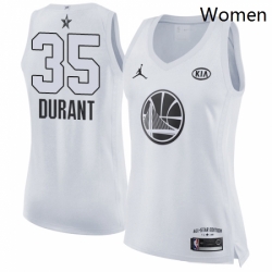 Womens Nike Jordan Golden State Warriors 35 Kevin Durant Swingman White 2018 All Star Game NBA Jersey