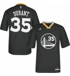 Youth Adidas Golden State Warriors 35 Kevin Durant Authentic Black Alternate NBA Jersey