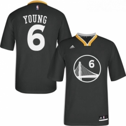 Youth Adidas Golden State Warriors 6 Nick Young Authentic Black Alternate NBA Jersey 