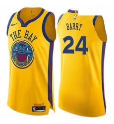 Youth Nike Golden State Warriors 24 Rick Barry Swingman Gold NBA Jersey City Edition