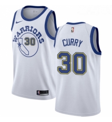 Youth Nike Golden State Warriors 30 Stephen Curry Authentic White Hardwood Classics NBA Jersey