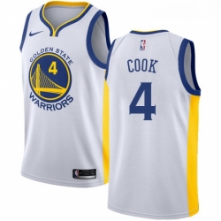 Youth Nike Golden State Warriors 4 Quinn Cook Swingman White NBA Jersey Association Edition 