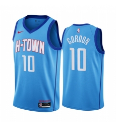 Men Nike Houston Rockets 10 Eric Gordon Blue NBA Swingman 2020 21 City Edition Jersey